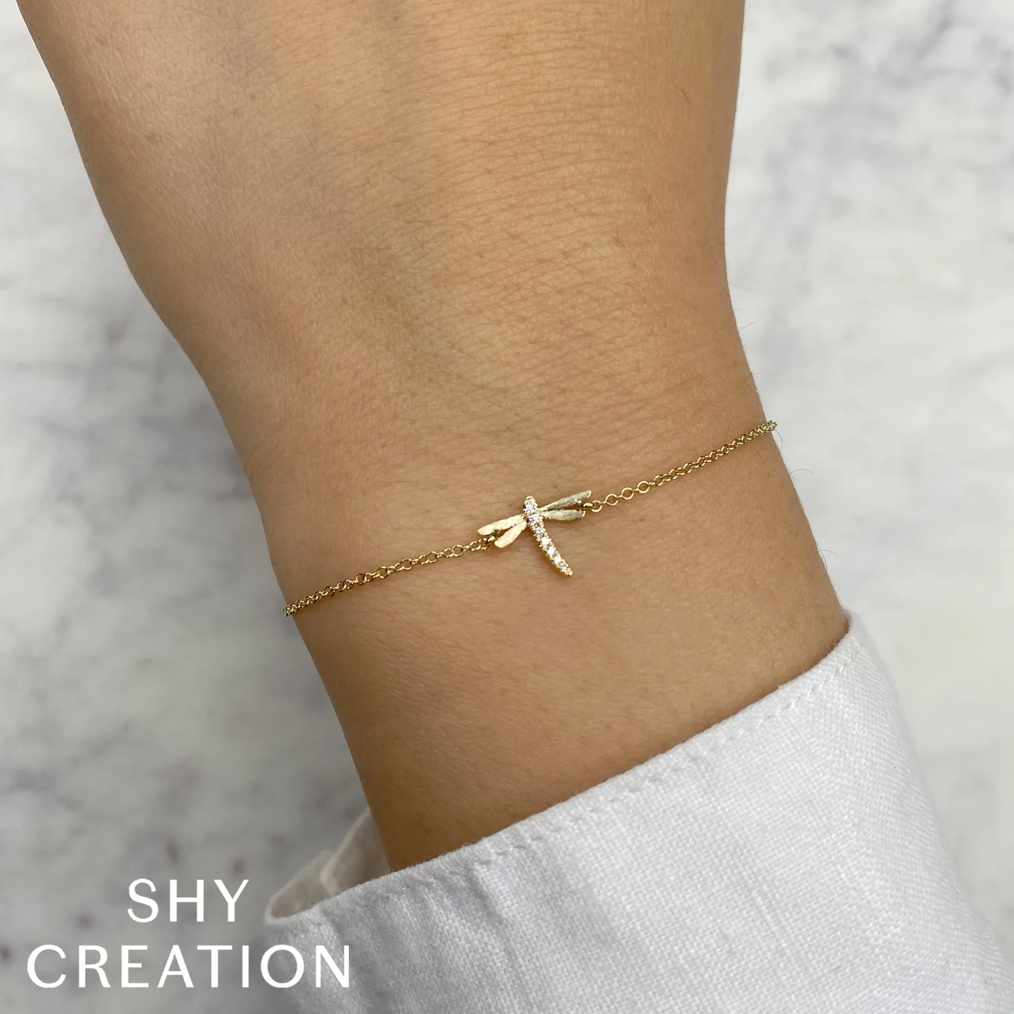 0.03CT DIAMOND DRAGONFLY BRACELET