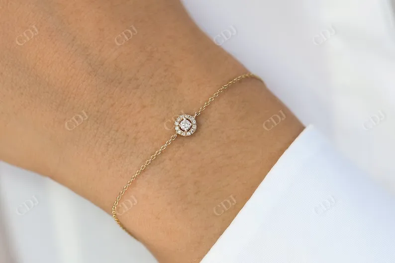 0.15Ctw Lab Grown Diamond Halo Bracelet