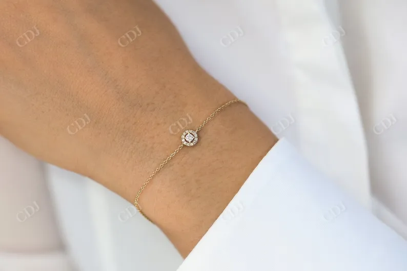 0.15Ctw Lab Grown Diamond Halo Bracelet