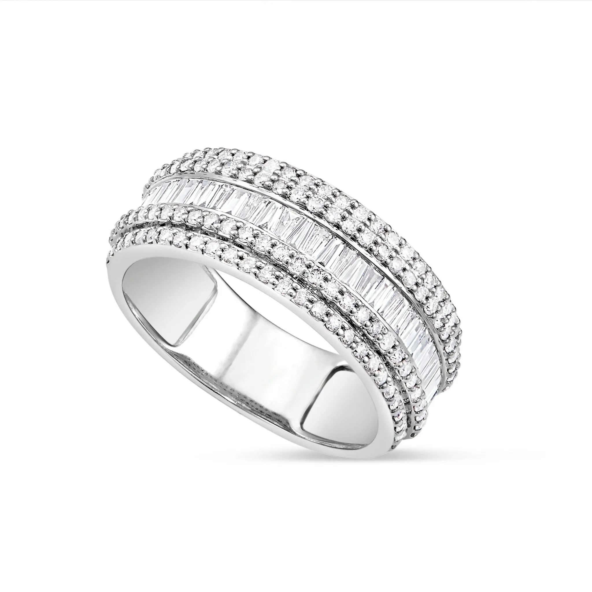 10K White Gold 3.10ct Baguette Half Eternity Ring