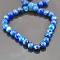 10mm Faux Lapis Blue Lucite Beads, 12 inch strand