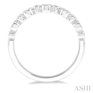 1/10 Ctw Circular Mount Round Cut Diamond Stackable Band in 14K White Gold