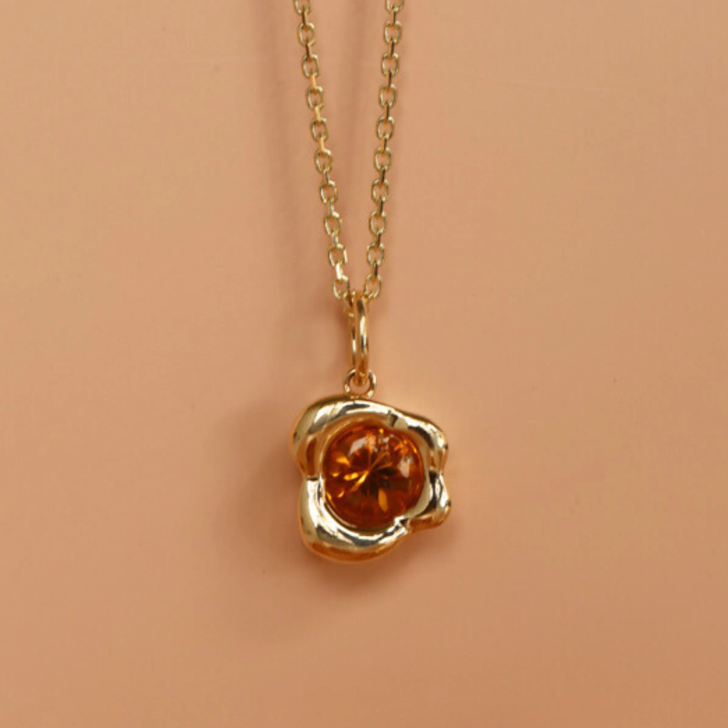 1.13ct Citrine Abstract Bezel Pendant