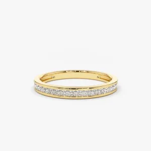 14k Channel Setting Princess Cut Half Eternity Diamond Ring