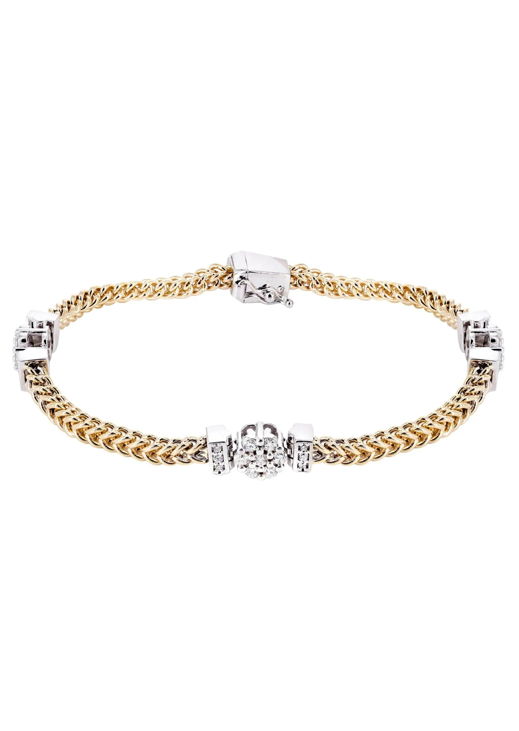 14K Diamond Franco Bracelet | 1.46 Carats | 8 mm Width