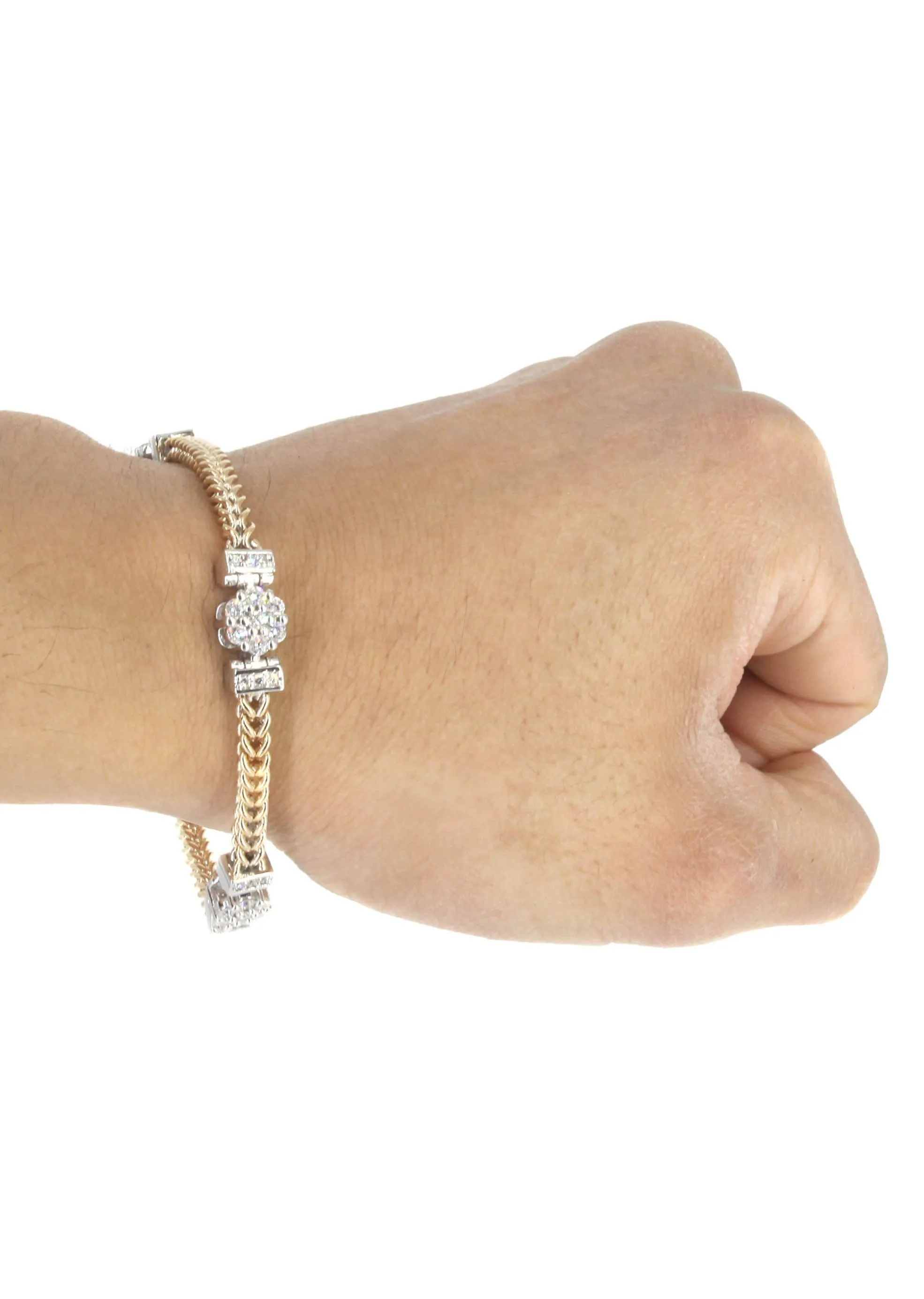 14K Diamond Franco Bracelet | 1.46 Carats | 8 mm Width