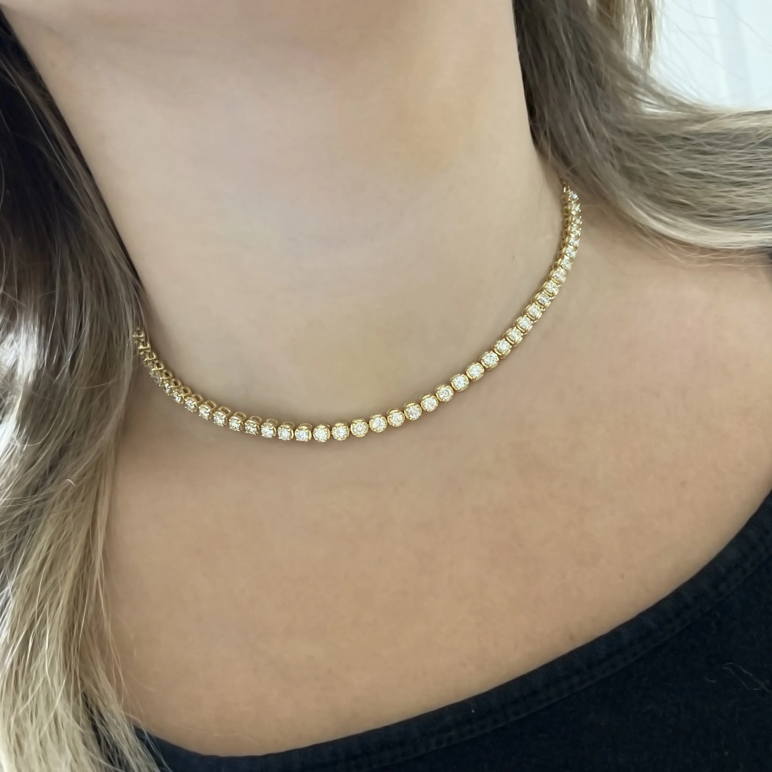 14K GOLD 4 CT DIAMOND ADDISON CHOKER