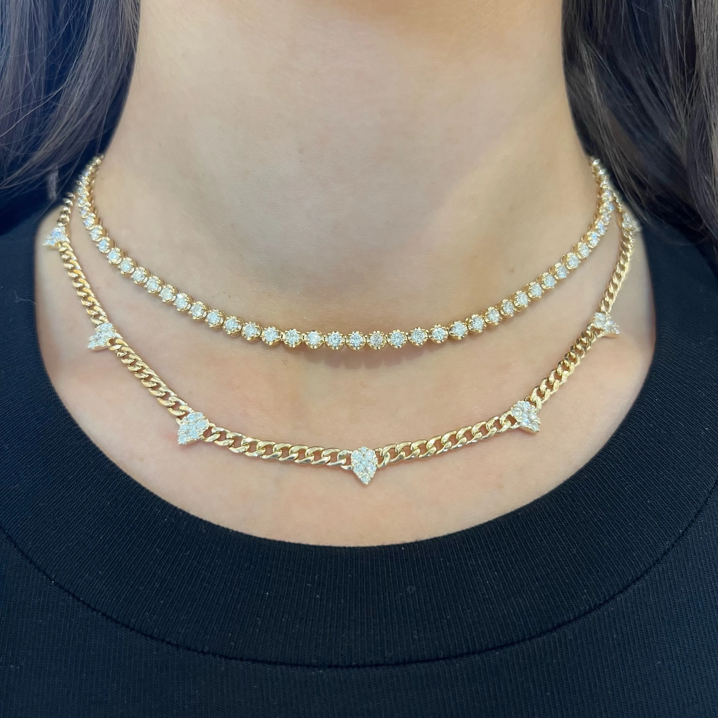 14K GOLD 4 CT DIAMOND ADDISON CHOKER