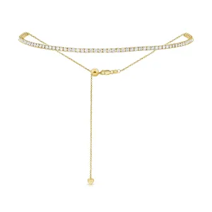 14k Gold & Diamond Adjustable Tennis Choker - 3.00ct