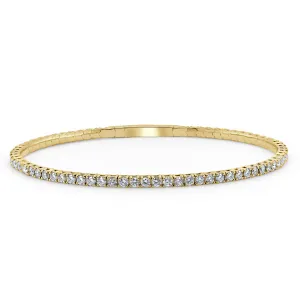 14k Gold & Diamond Flexible Bangle - 2.57ct