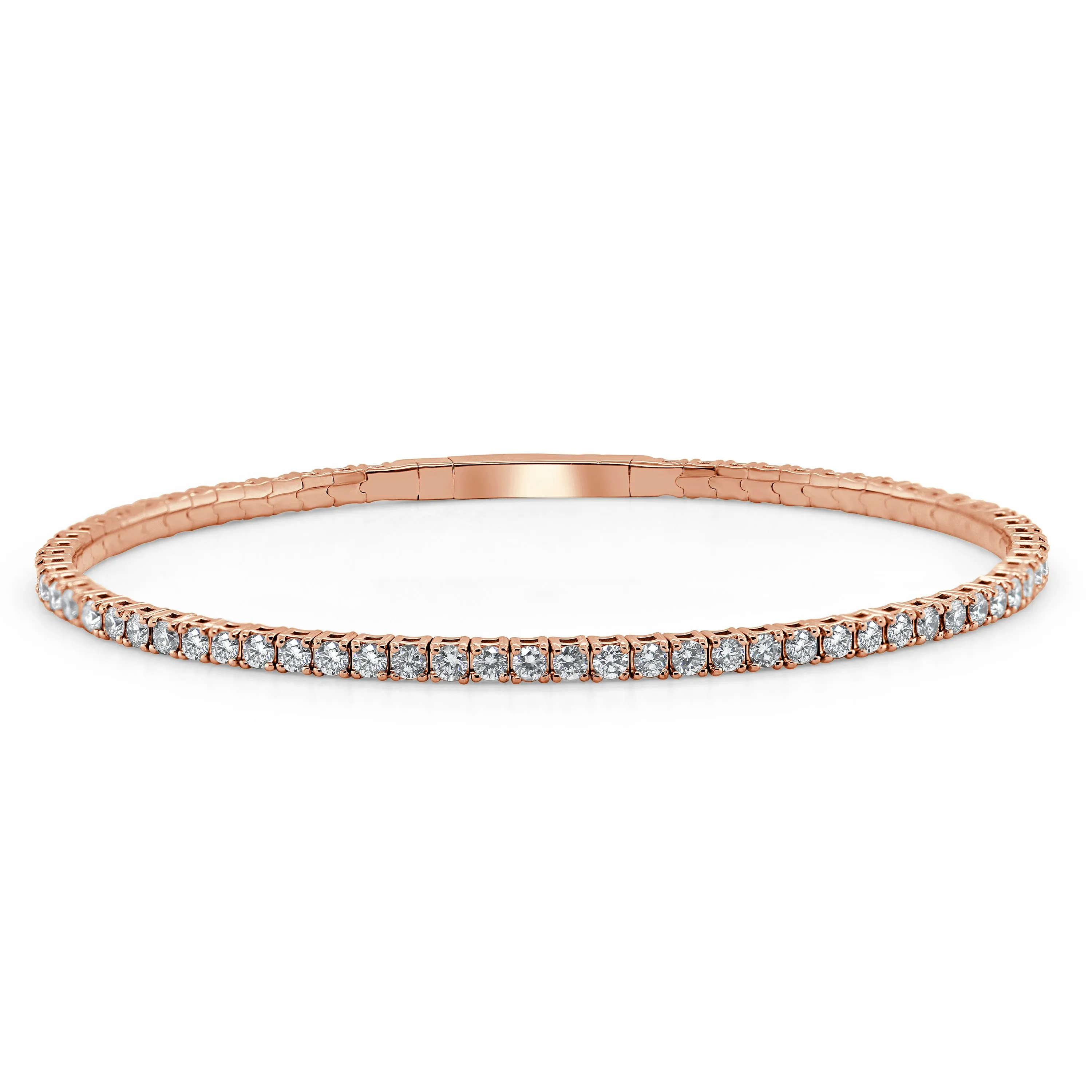 14k Gold & Diamond Flexible Bangle - 2.57ct