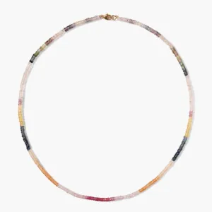 14k Multi Sapphire Bead Necklace