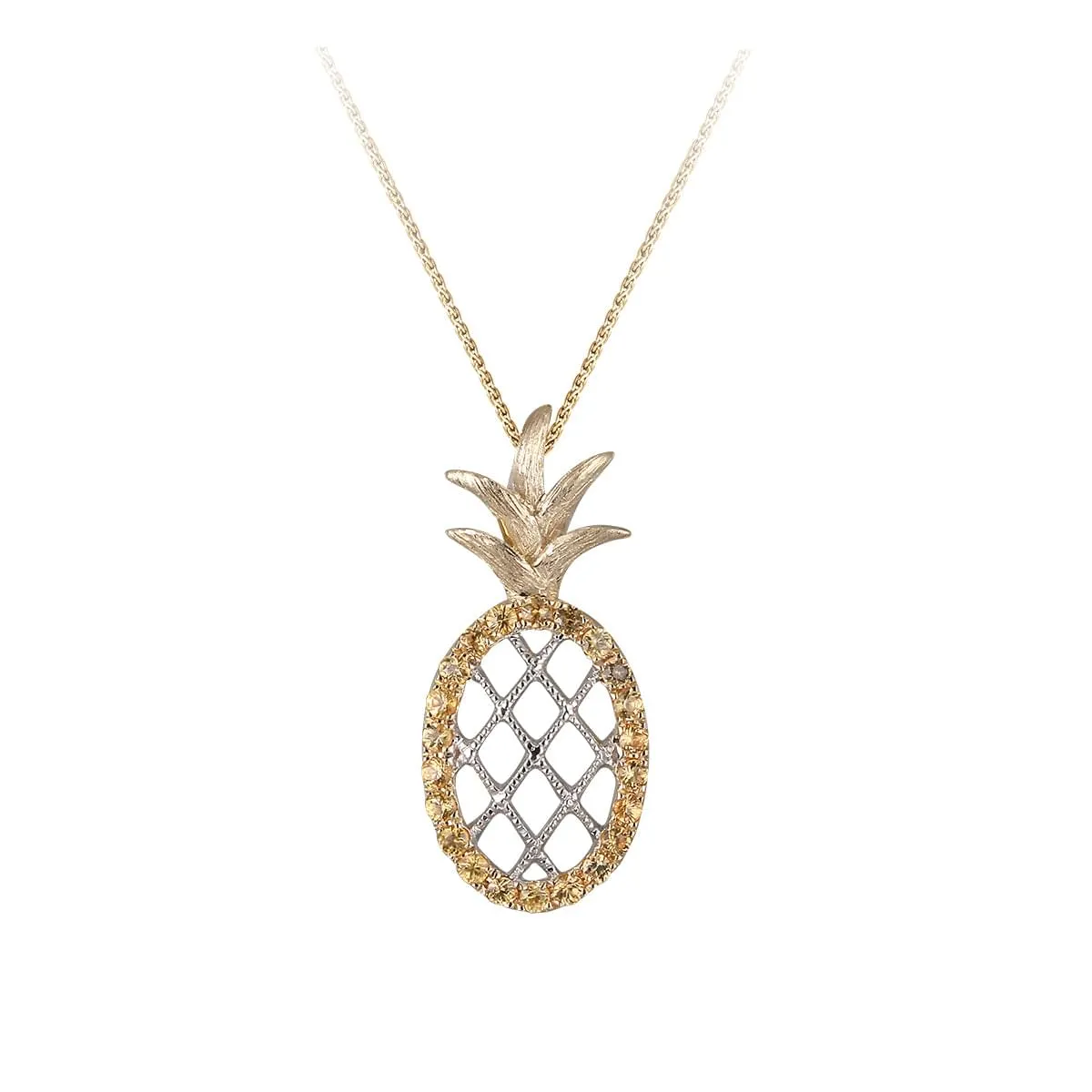 14k "Pineapple" Pendant with 22 Yellow Sapphires