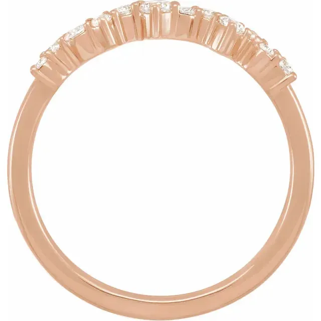 14K Rose Gold 1/4 CTW Lab-Grown Diamond Scattered Stackable Ring