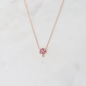 14k Ruby Mini Toadstool Necklace