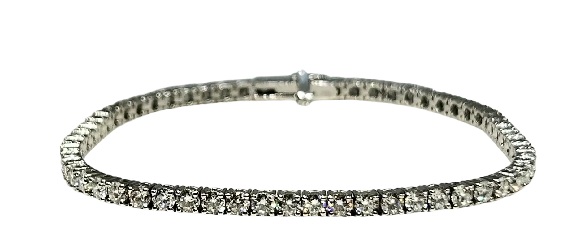 14K White Gold & Lab Created Diamond Tennis Bracelet