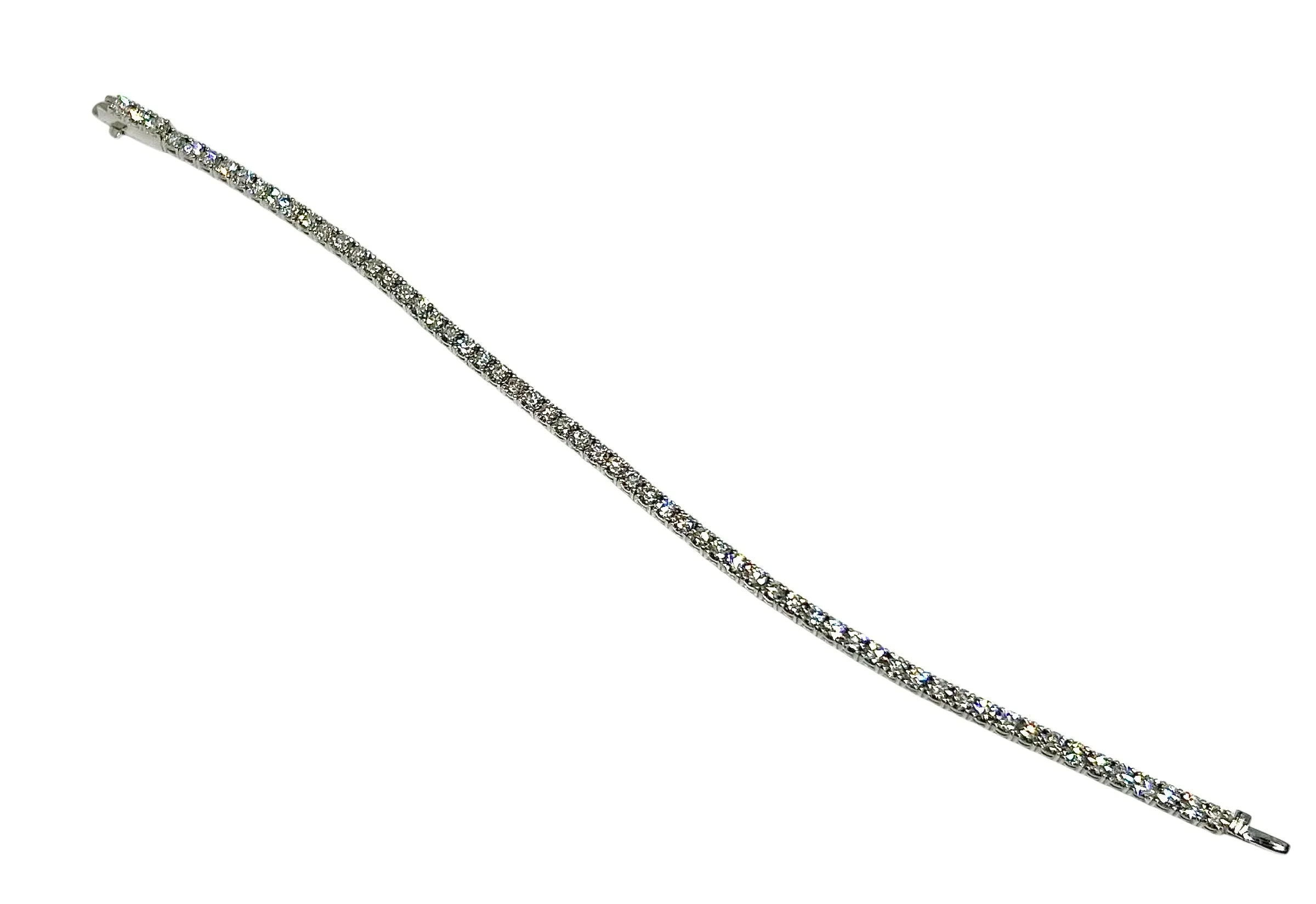 14K White Gold & Lab Created Diamond Tennis Bracelet