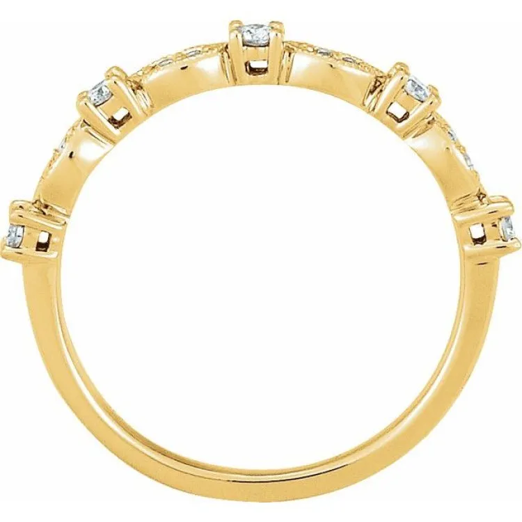 14K Yellow 1/5 CTW Natural Diamond Stackable Ring