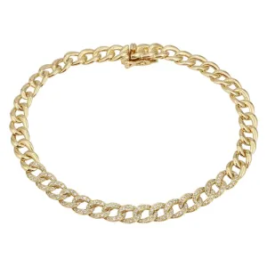 14k Yellow Diamond Curb Link Bracelet