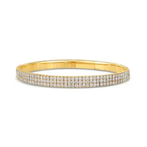 14K Yellow Gold Wide Diamond Bracelet