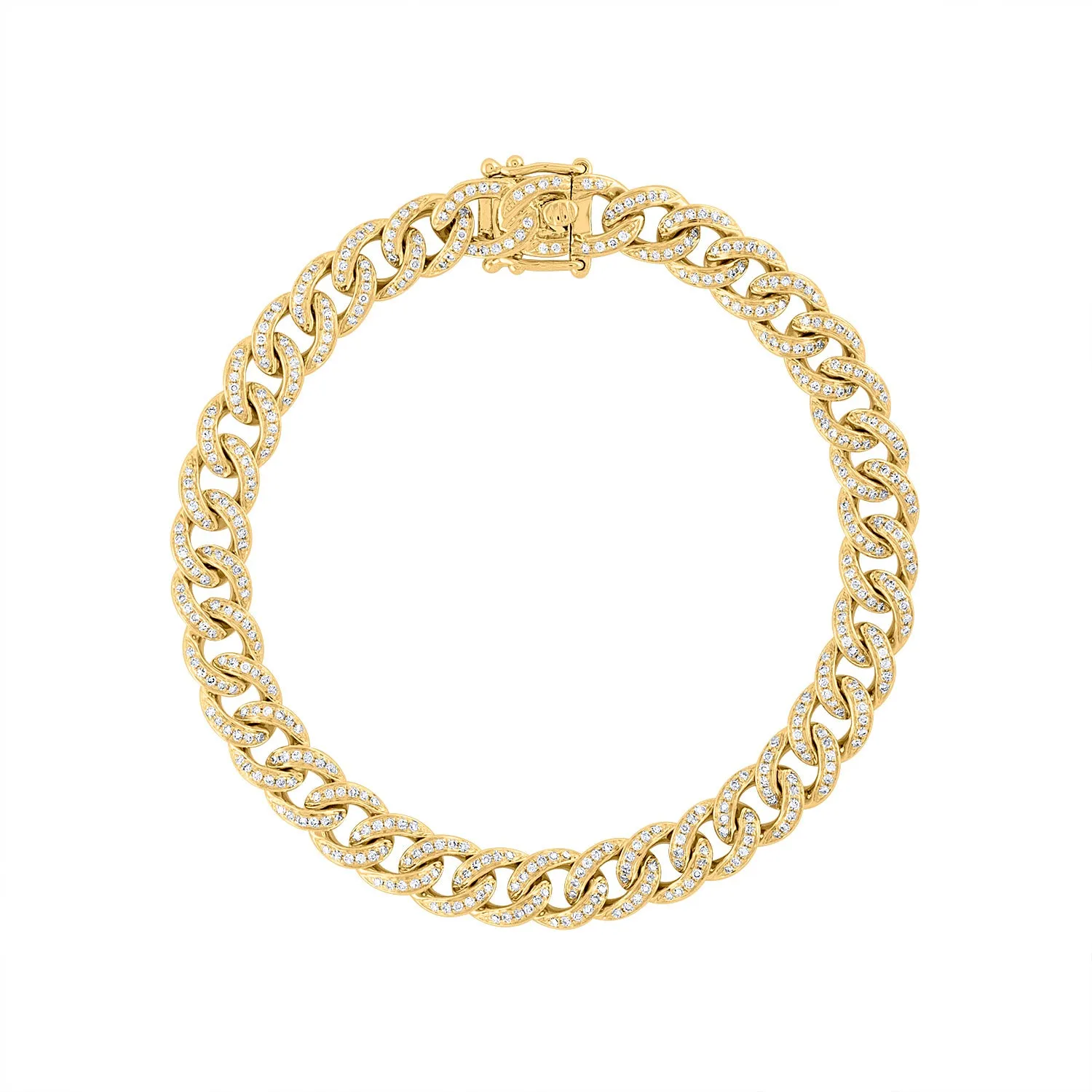 14KT GOLD DIAMOND PAVE LINK BRACELET