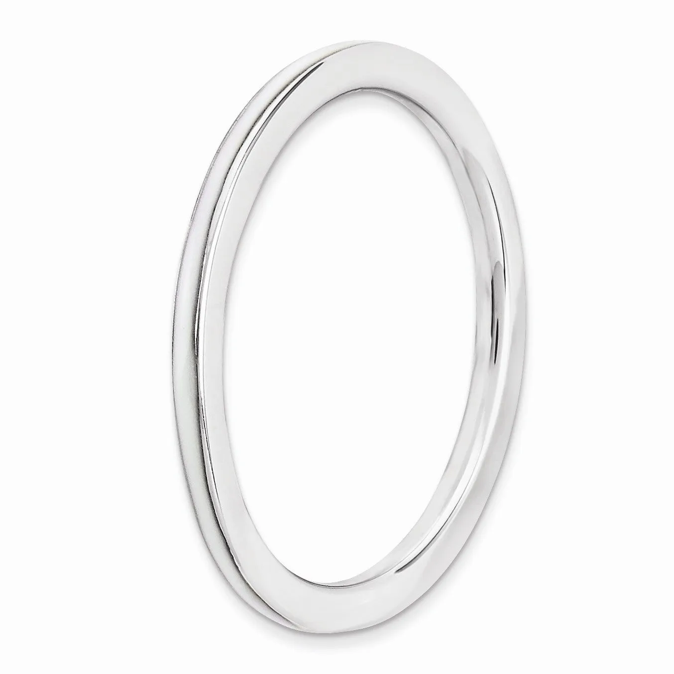 1.5mm Sterling Silver Stackable White Enameled Band