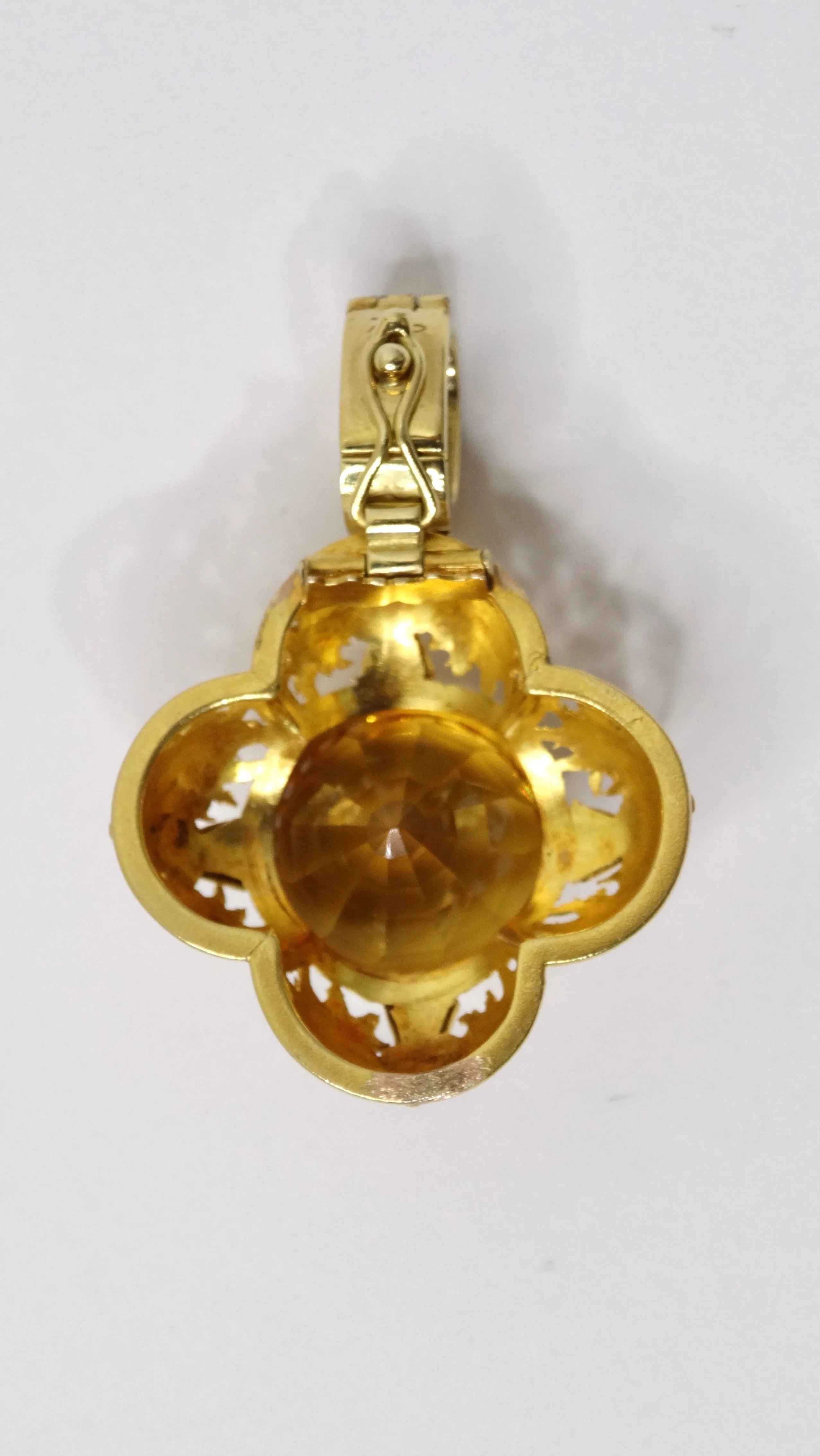 18k Gold and Citrine Vintage Pendant