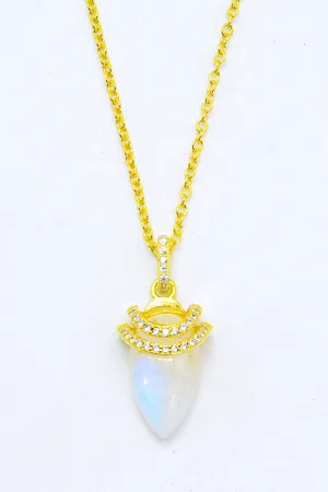 18K Gold-Plated Moonstone Pendant Necklace