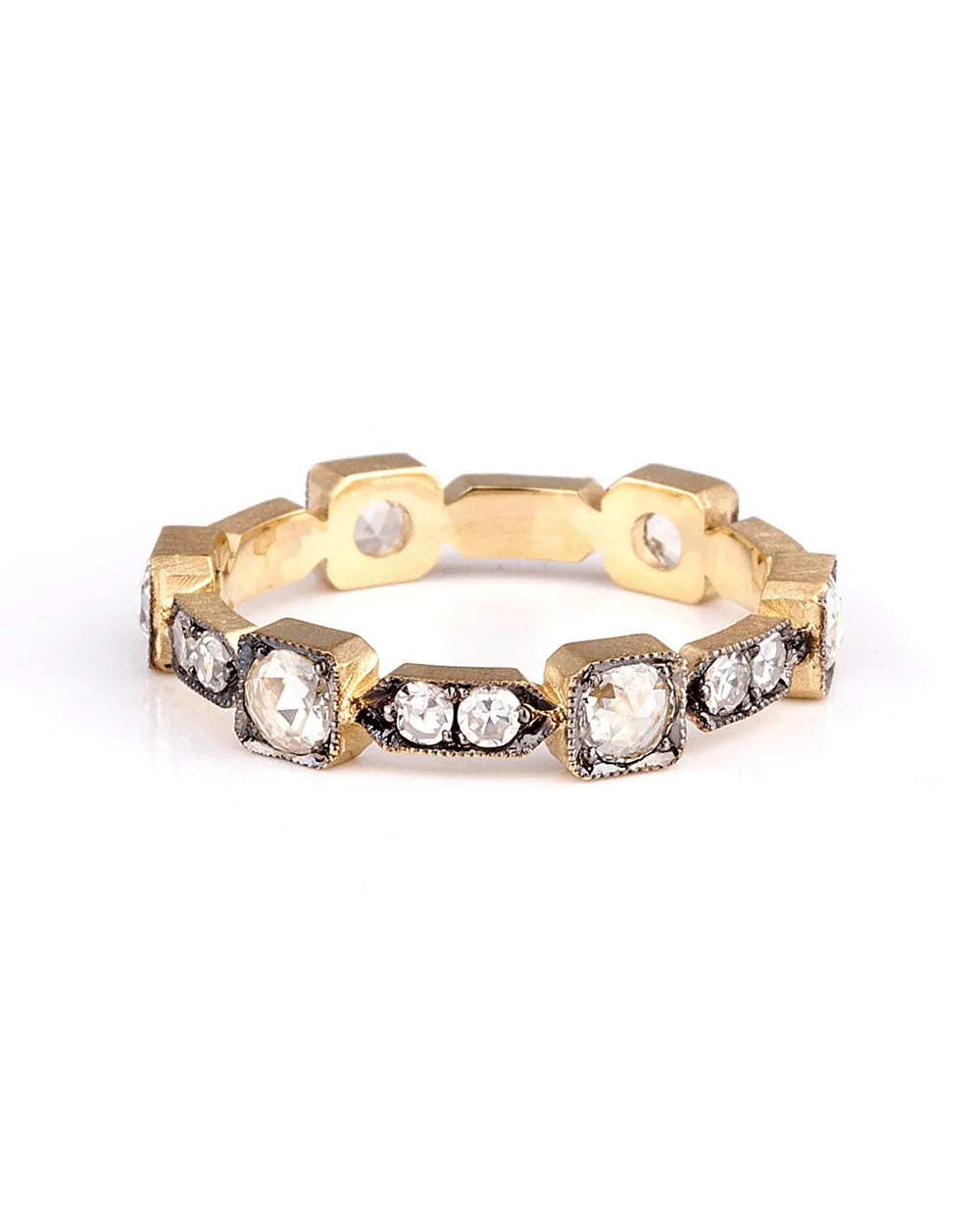 18k Yellow Gold Diamond Eiffel Stack Ring