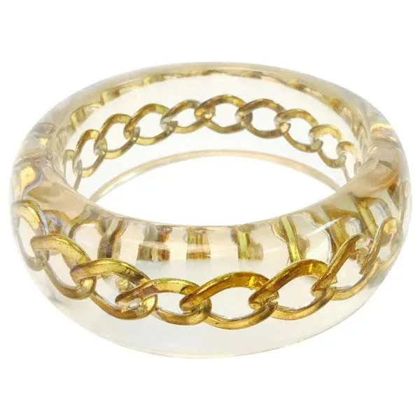 1980s Lucite Curb Chain Bangle