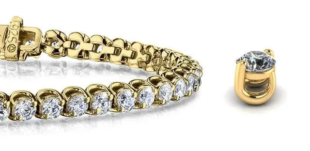 2 Prong Brilliant Round Lab-Grown Diamond Tennis Bracelet with 4.90 ct.(finished) 2.9mm