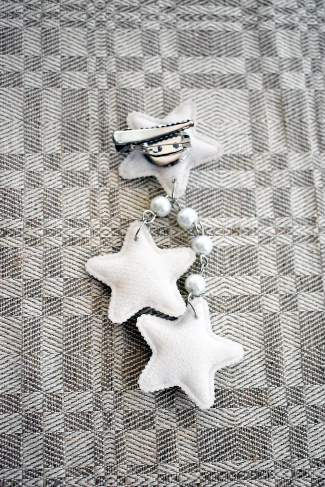 2-Way Fuzzy Teddy Bear Star Clips- Choose your color