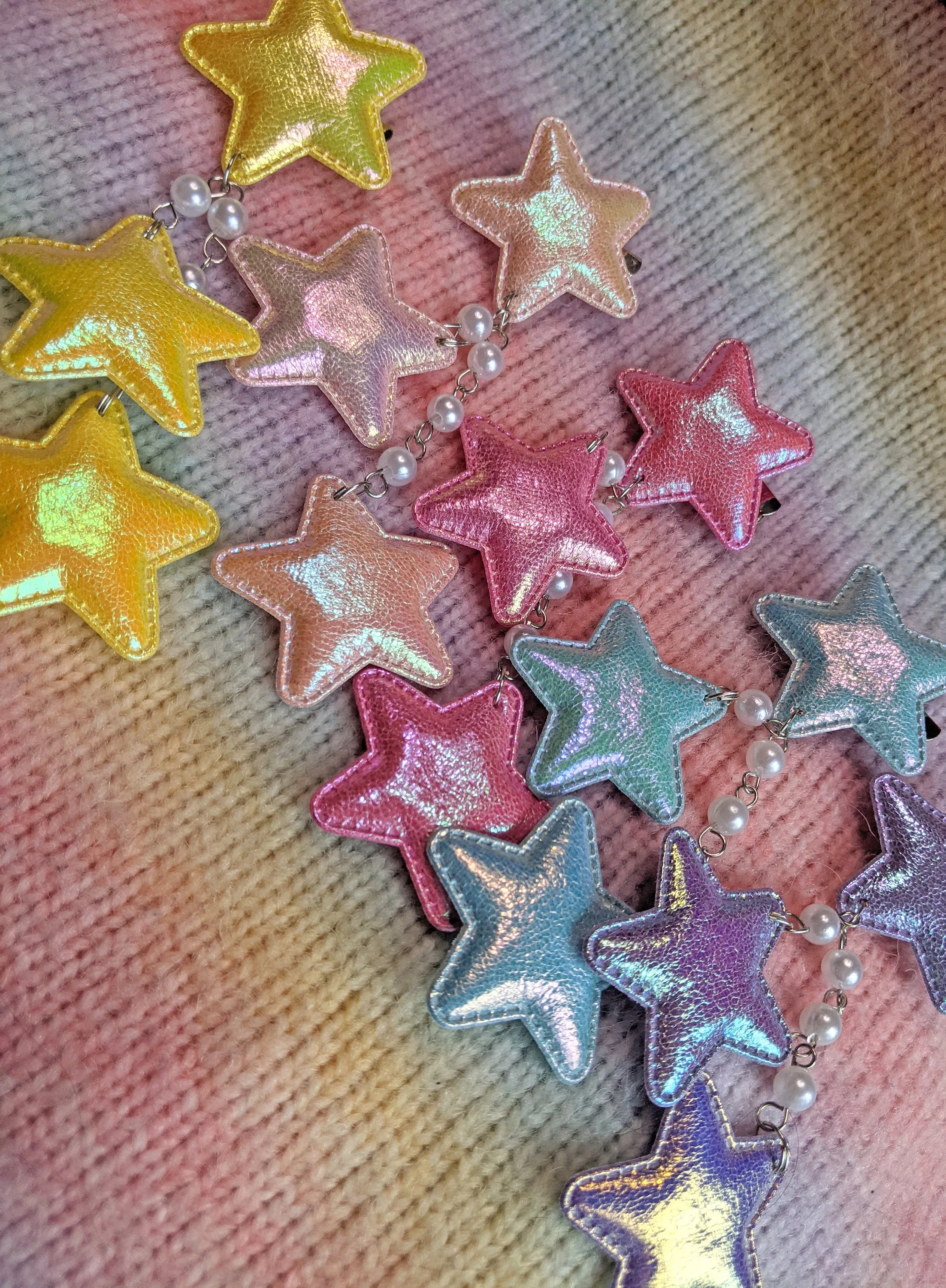 2-Way Large Holo Metallic Star Clips- Choose your color