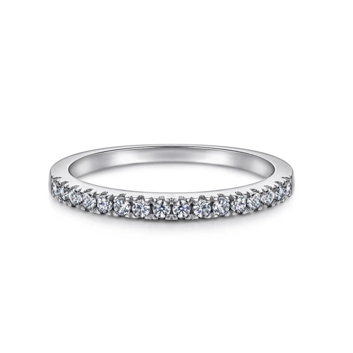 2mm Pave Half Eternity Band Ring