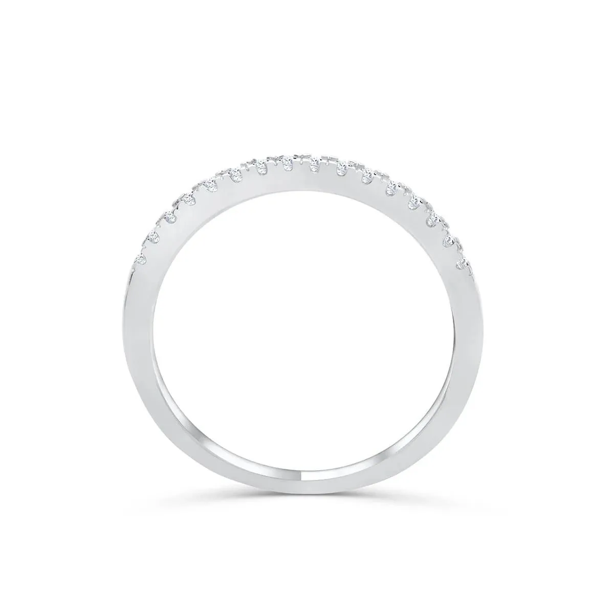 2mm Pave Half Eternity Band Ring