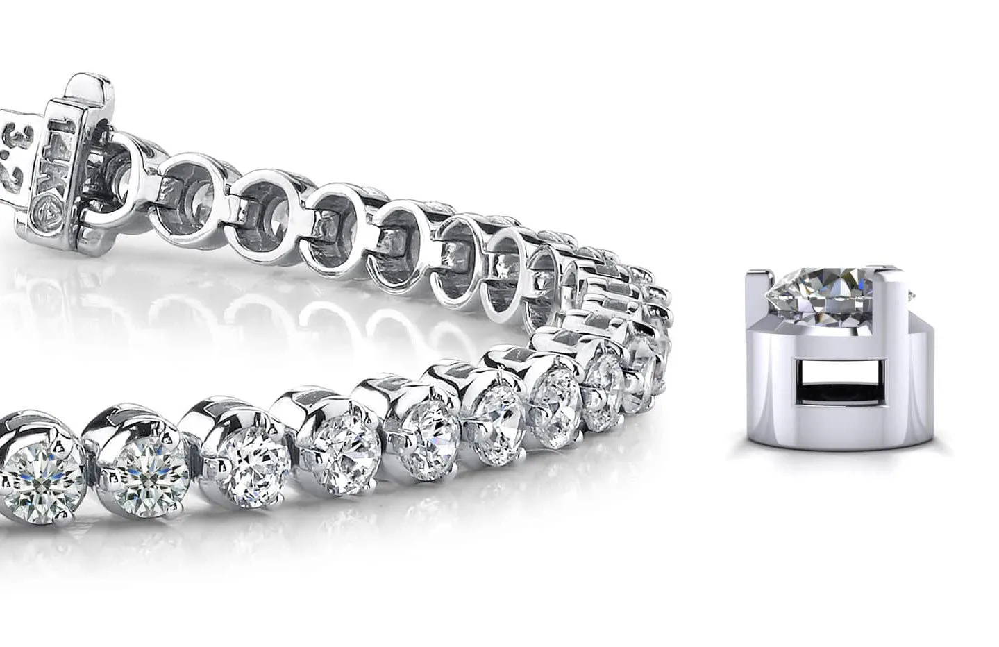 3 Prong Dreams Diamond Tennis Bracelet with 3.83 ct.(finished) 2.7mm