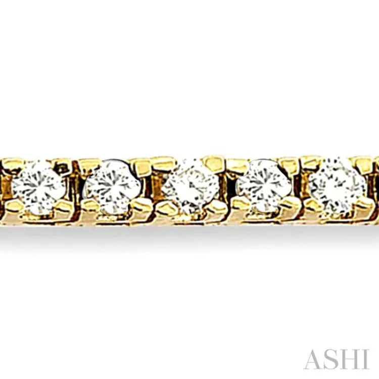 4 Ctw Square Shape Round Cut Diamond Tennis Bracelet in 14K Yellow Gold