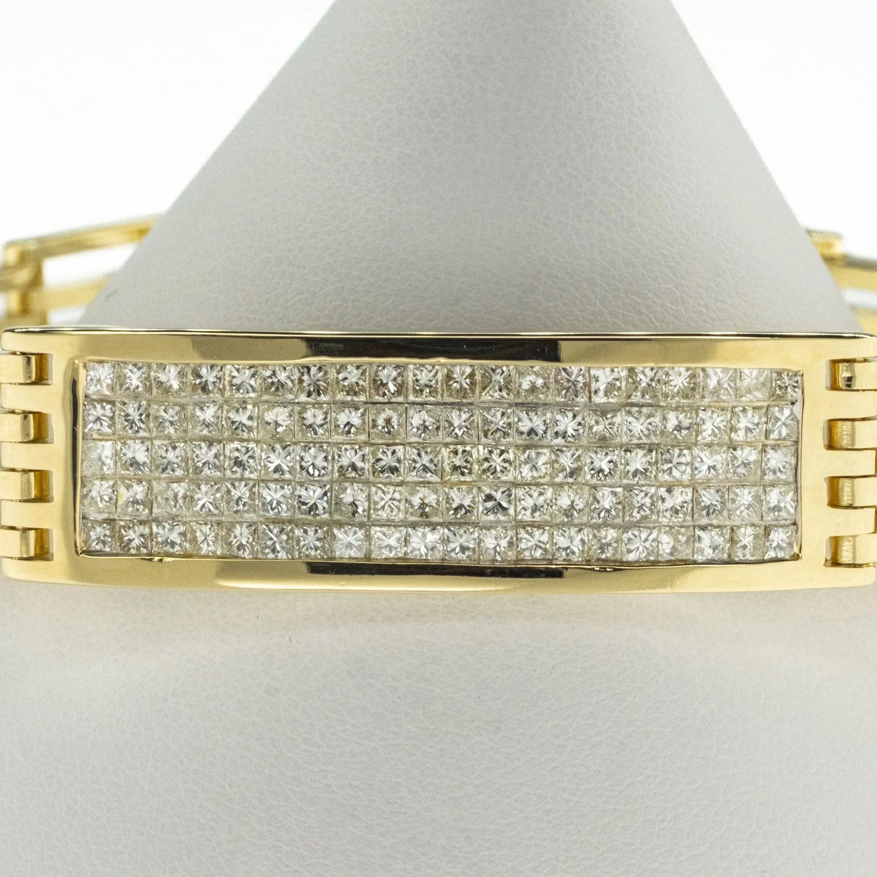 4.00ctw Multi Diamond Princess Cut 8" Bracelet in 18K Yellow Gold