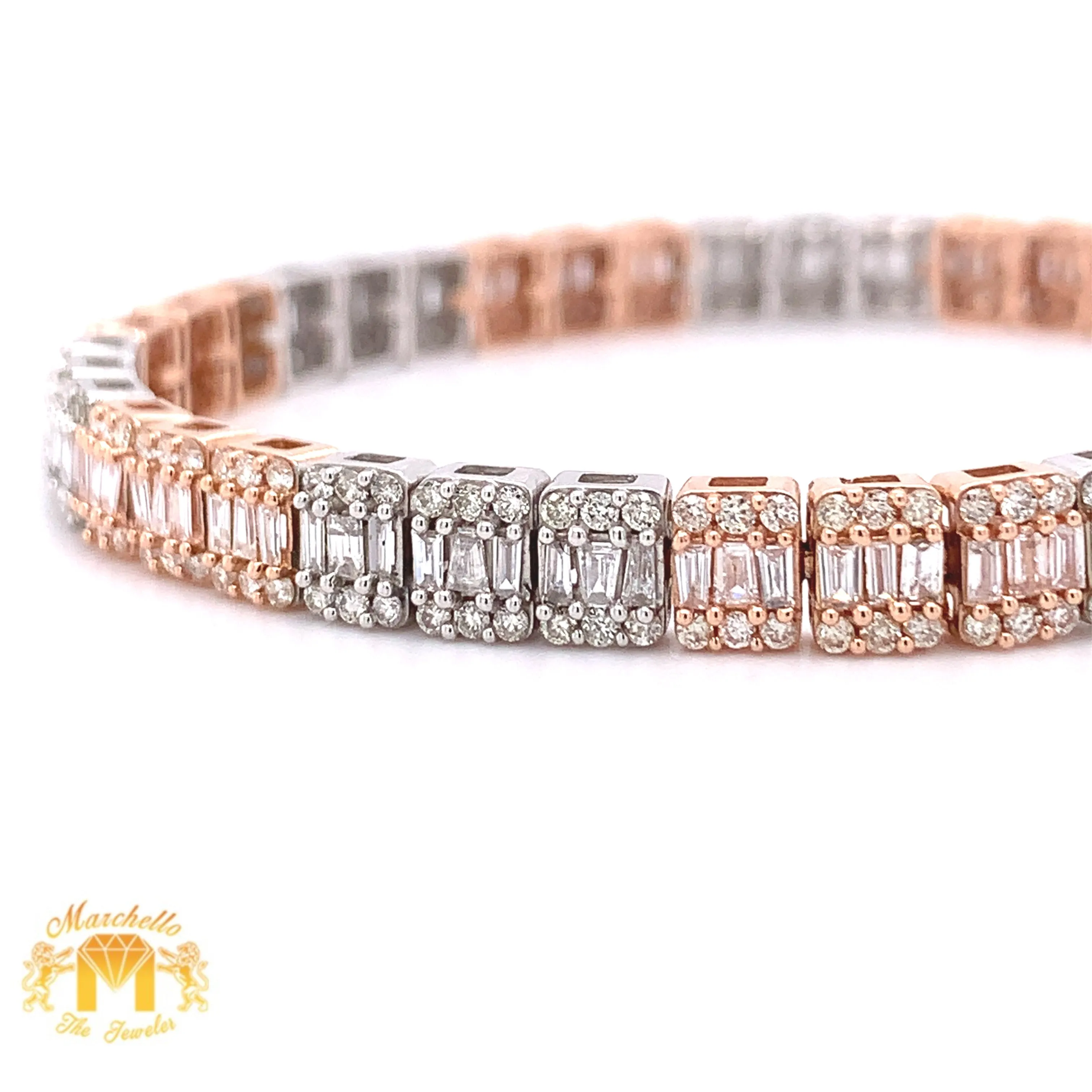 4.9ct Diamond 14k Gold 5.5mm Strip Bracelet (unisex, choose your color)