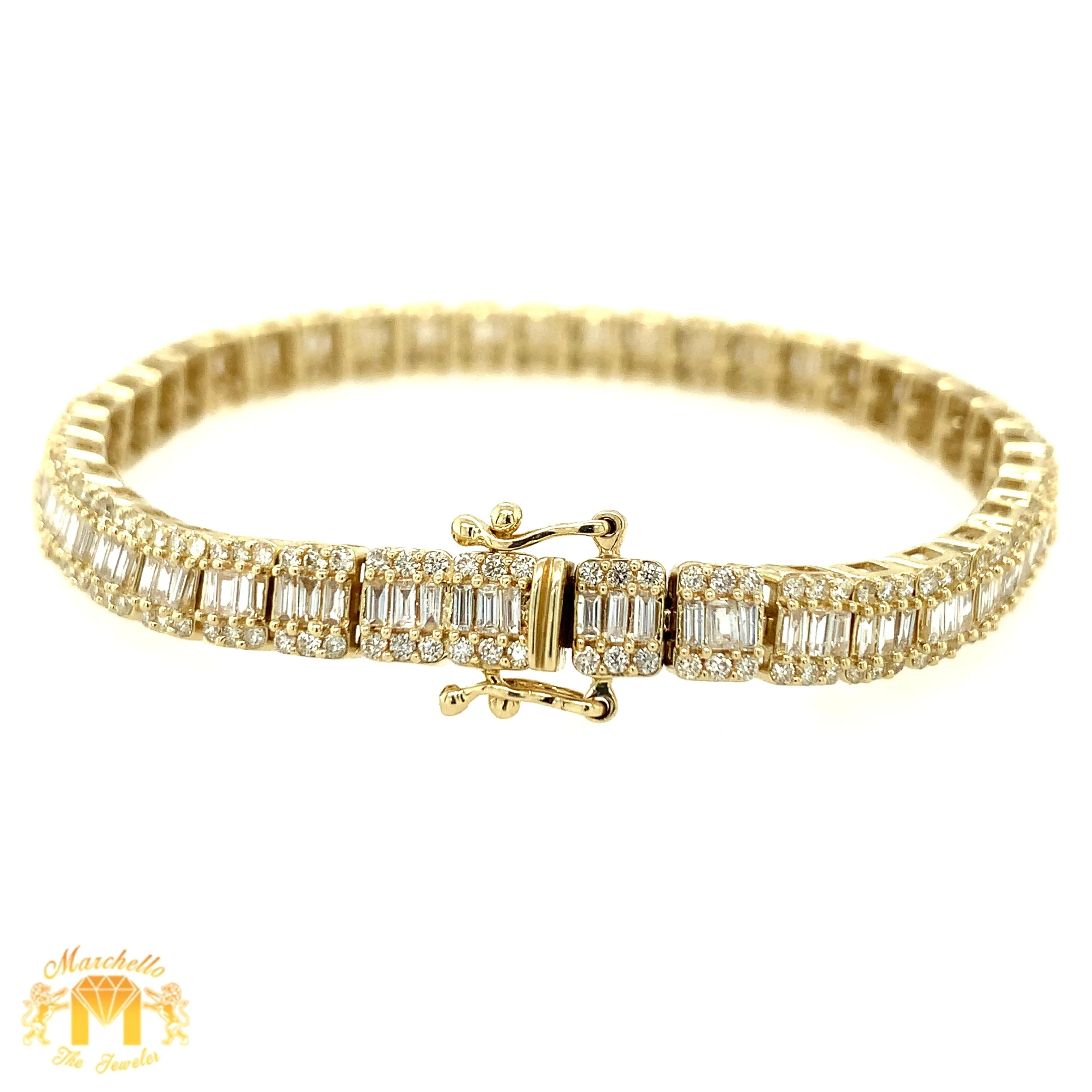 4.9ct Diamond 14k Gold 5.5mm Strip Bracelet (unisex, choose your color)