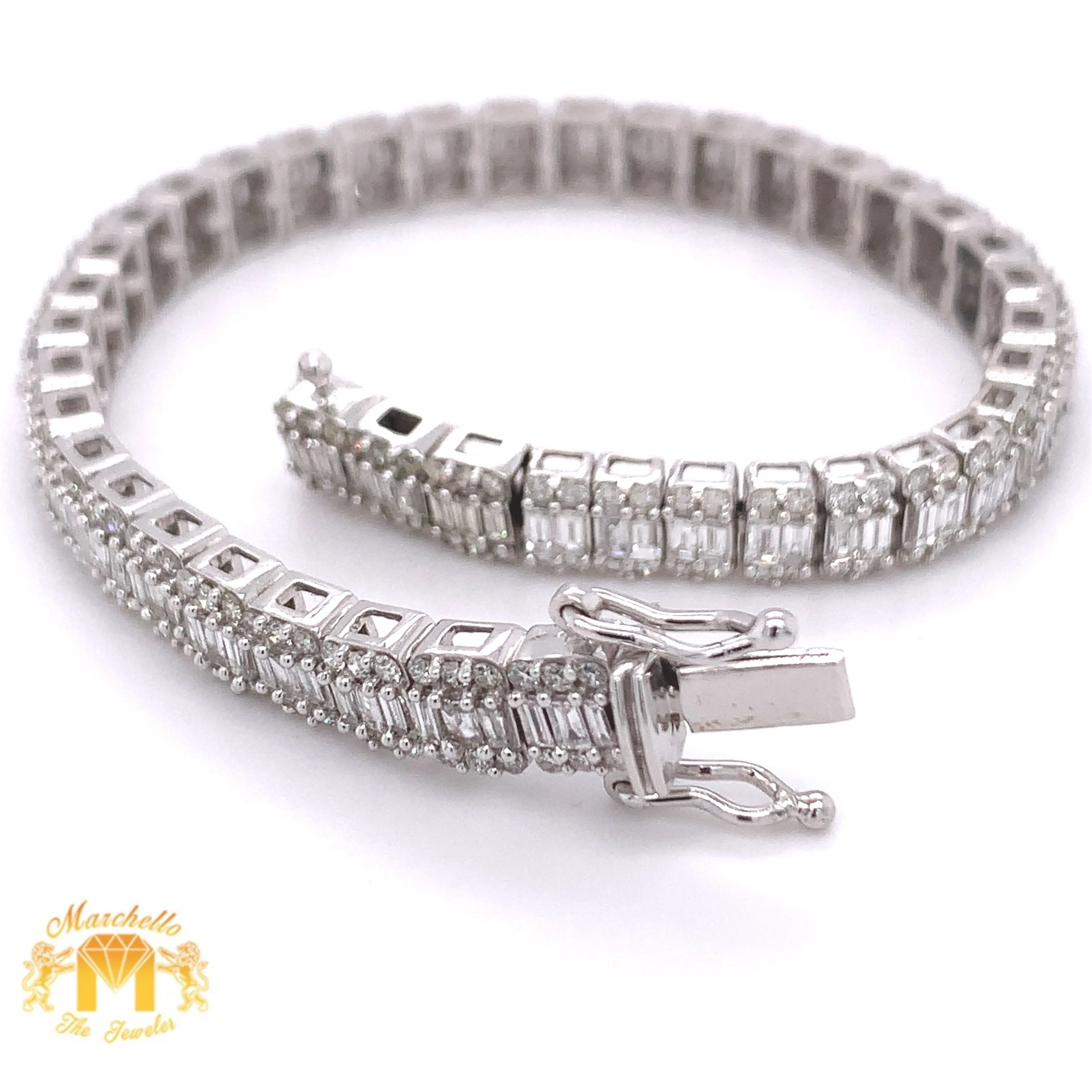 4.9ct Diamond 14k Gold 5.5mm Strip Bracelet (unisex, choose your color)