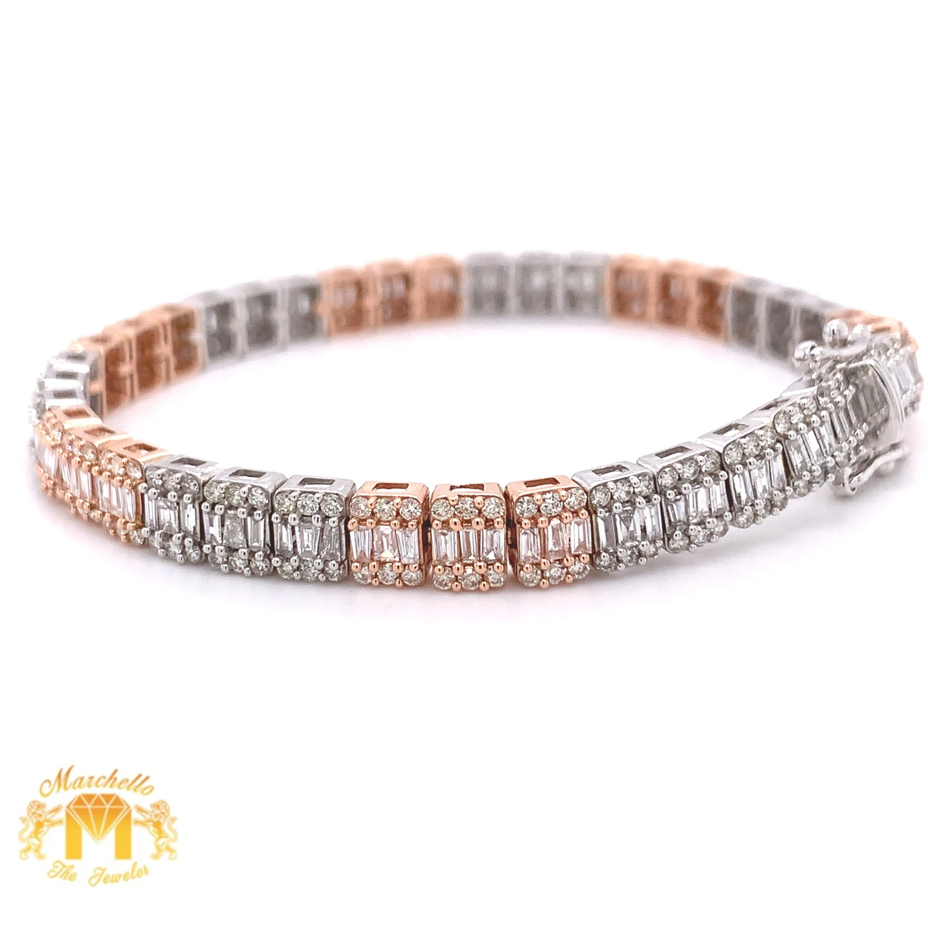 4.9ct Diamond 14k Gold 5.5mm Strip Bracelet (unisex, choose your color)