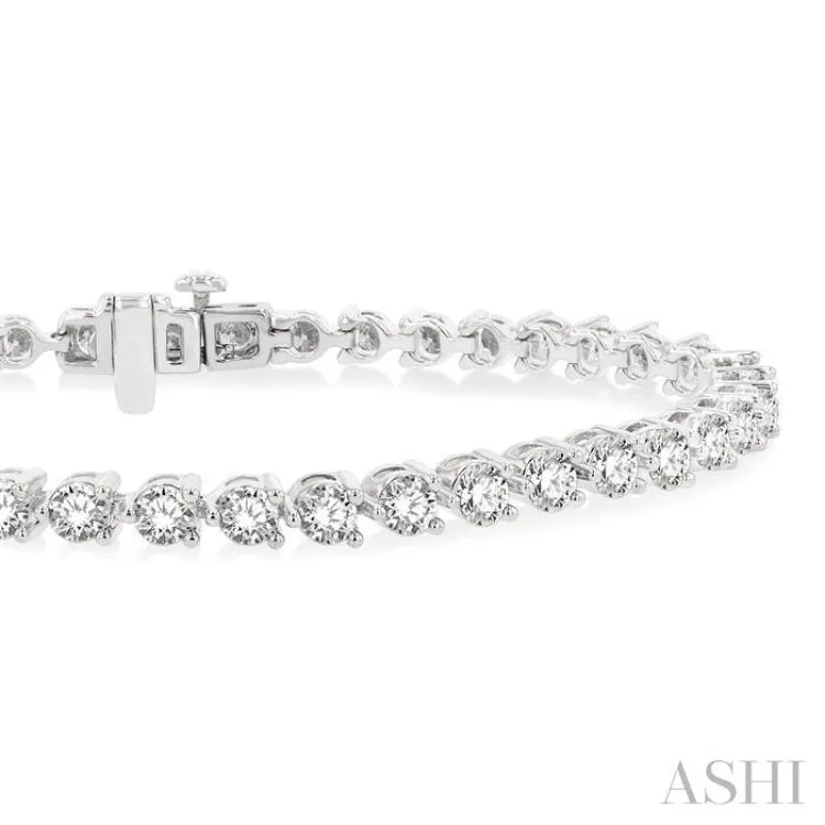 5.00CT RDDM 3 PRONG BRACELET WG 14K-G*