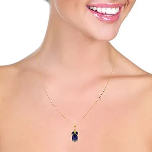 5.15 Carat 14K Solid Yellow Gold Be Near Me Sapphire Necklace