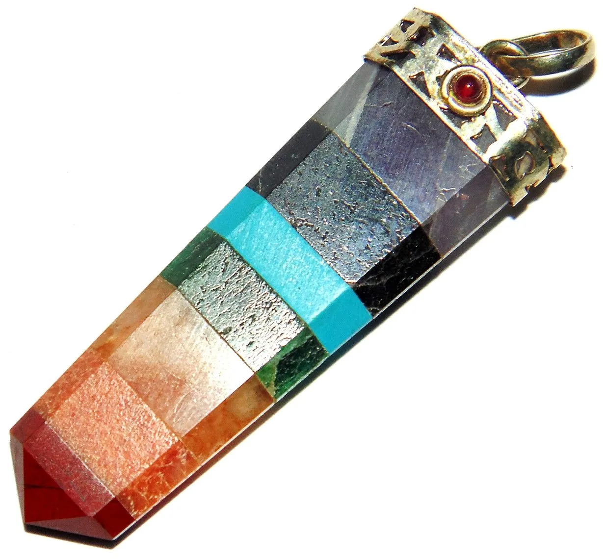 7 Chakra Healing Pendant with Garnet