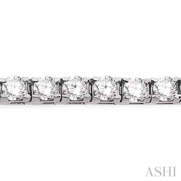 7 Ctw Square Shape Round Cut Diamond Tennis Bracelet in 14K White gold