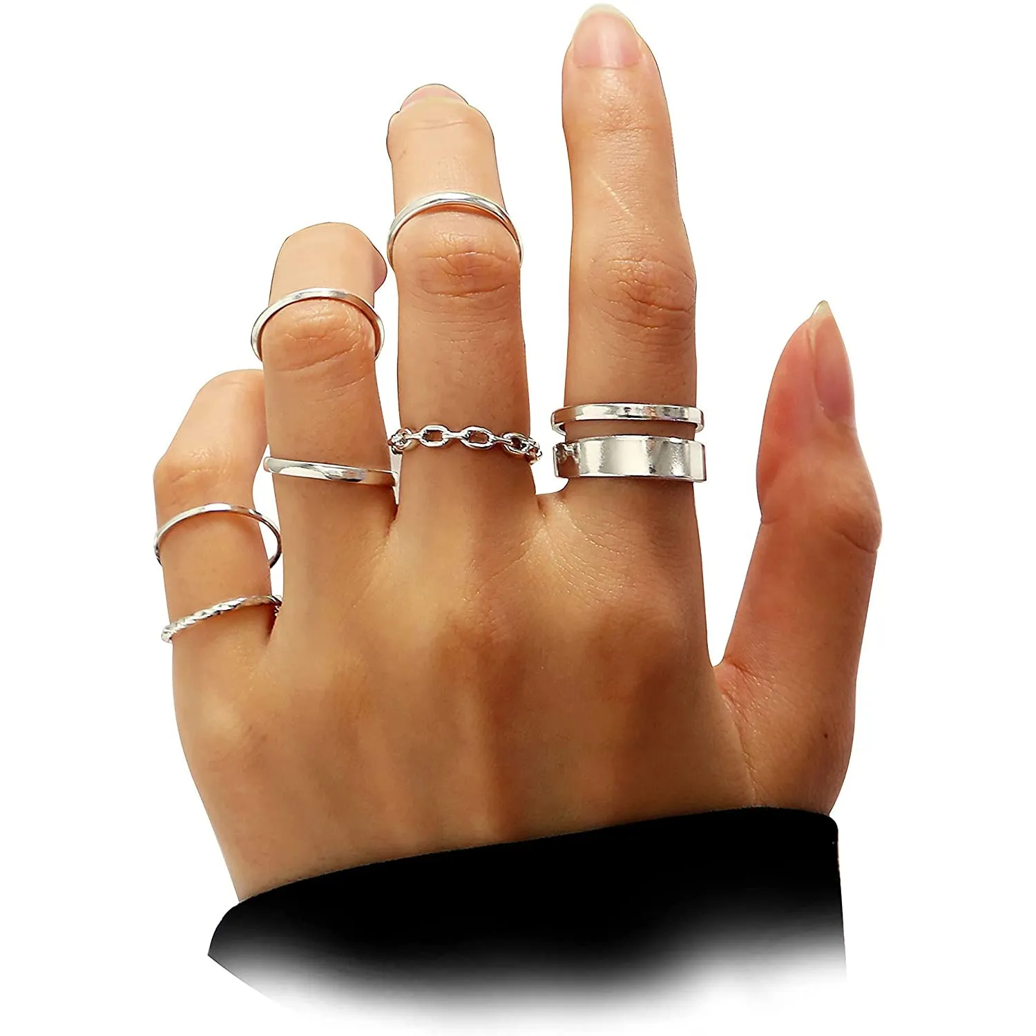 7-Piece: Women's Gold Knuckle Ring Set