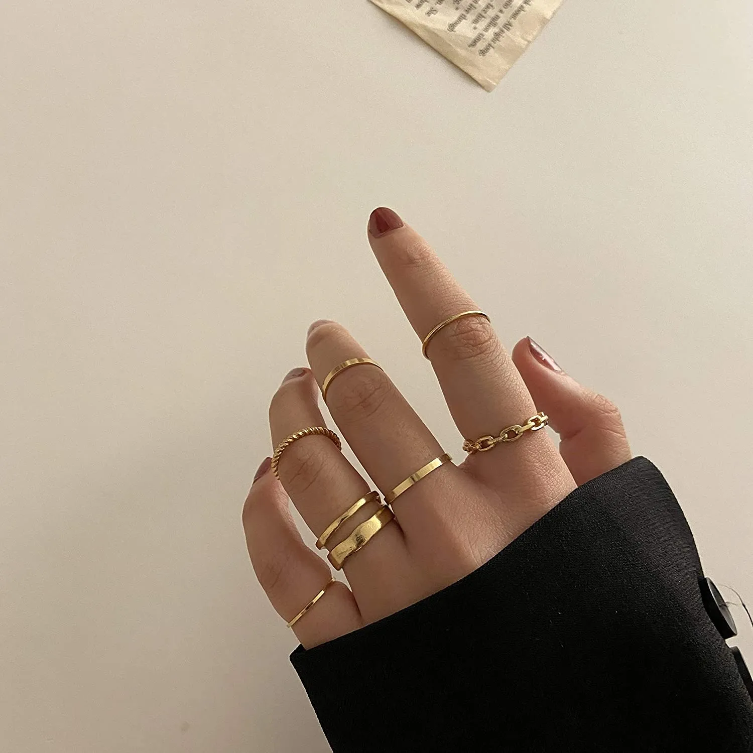 7-Piece: Women's Gold Knuckle Ring Set