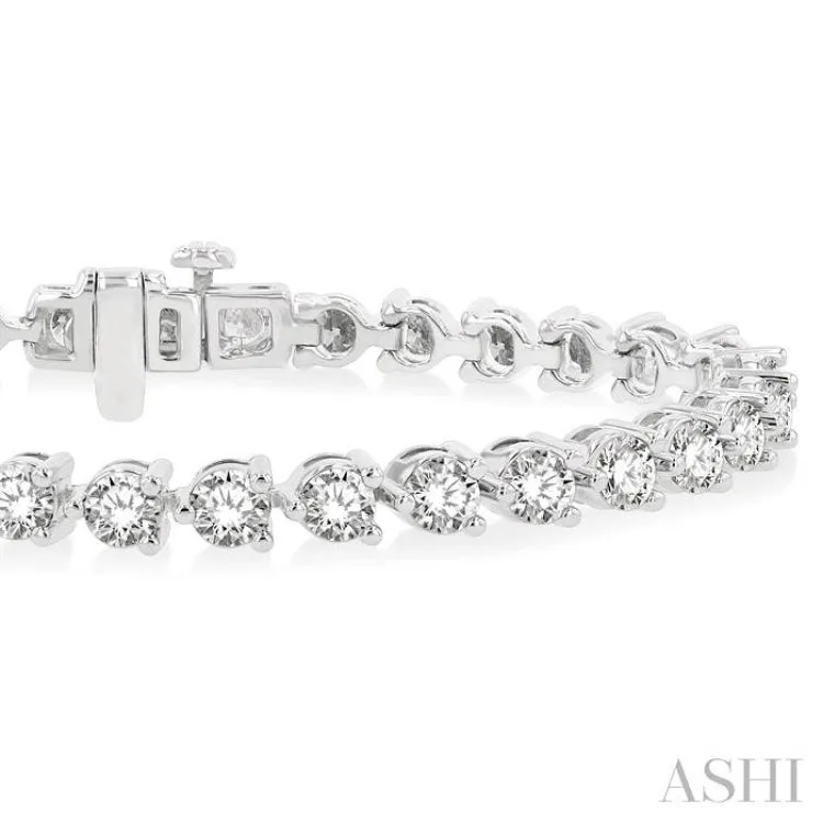 8.00CT RDDM 3 PRONG BRACELET WG 14K-G*