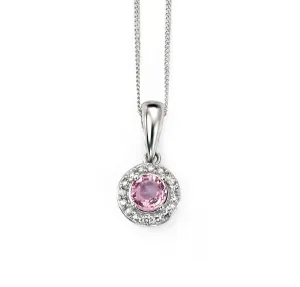 9ct White Pink Sapphire Necklace